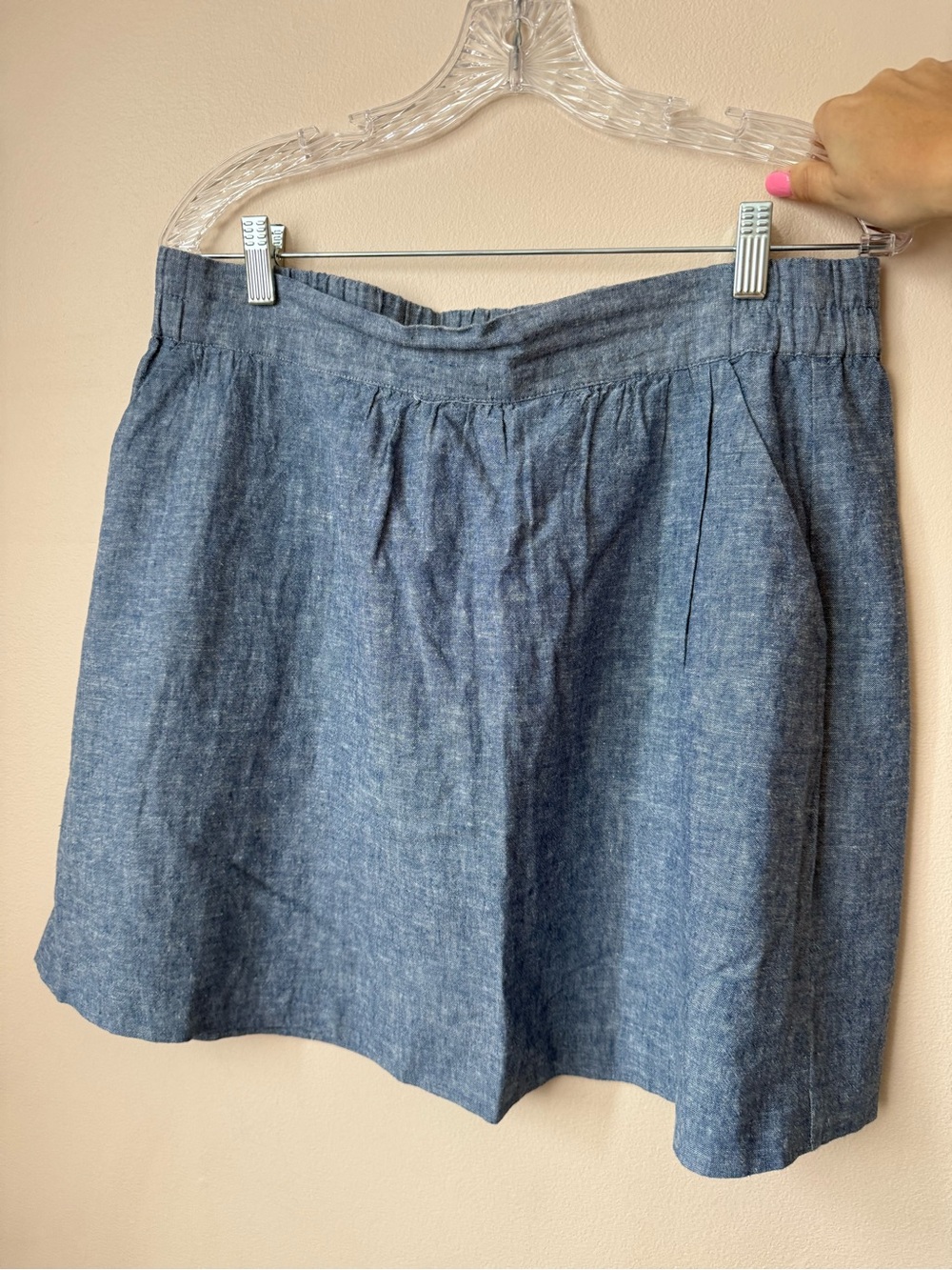 LOFT Light Chambray Skirt in Dusty Blue